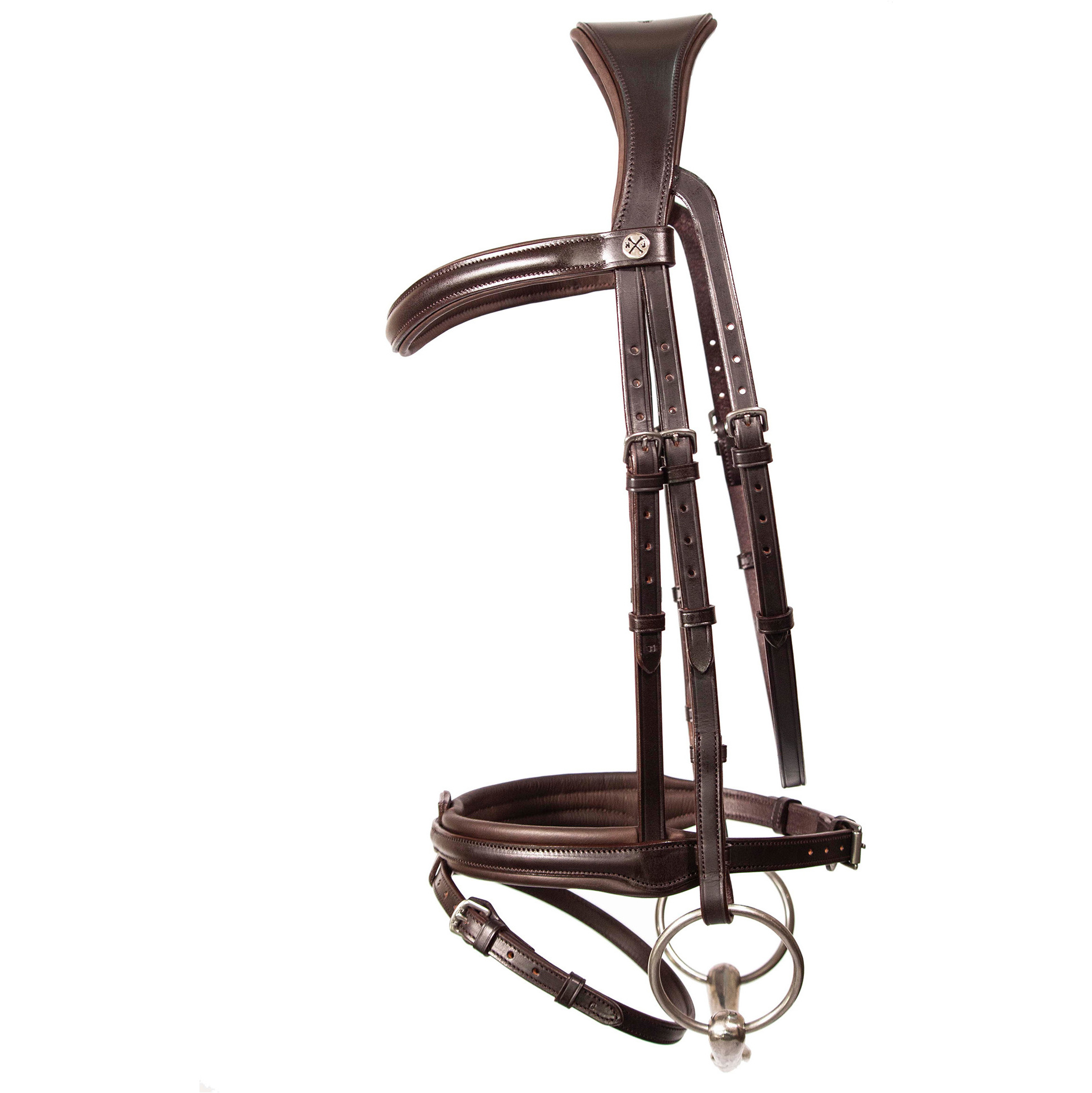 Henry James Saddlery Comfort Flash Bridle HJ-BR-02 - Havana Brown